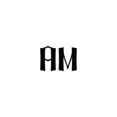 AM monogram logo design letter text name symbol monochrome logotype alphabet character simple logo
