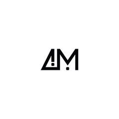 AM monogram logo design letter text name symbol monochrome logotype alphabet character simple logo