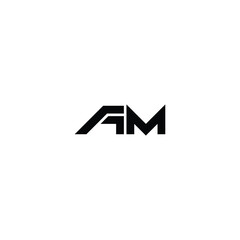 AM monogram logo design letter text name symbol monochrome logotype alphabet character simple logo