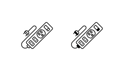 Power Strip With Switch icon design with white background stock illustration