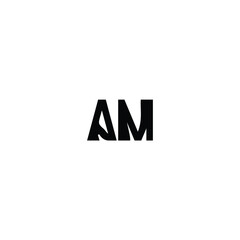 AM monogram logo design letter text name symbol monochrome logotype alphabet character simple logo