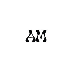AM monogram logo design letter text name symbol monochrome logotype alphabet character simple logo