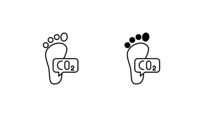 Carbon Footprint icon design with white background stock illustration