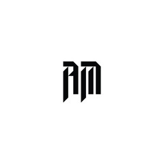 AM monogram logo design letter text name symbol monochrome logotype alphabet character simple logo