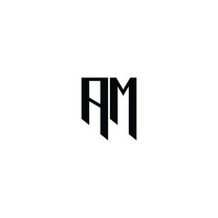 AM monogram logo design letter text name symbol monochrome logotype alphabet character simple logo
