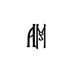 AM monogram logo design letter text name symbol monochrome logotype alphabet character simple logo