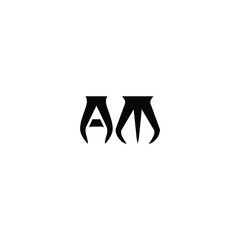 AM monogram logo design letter text name symbol monochrome logotype alphabet character simple logo