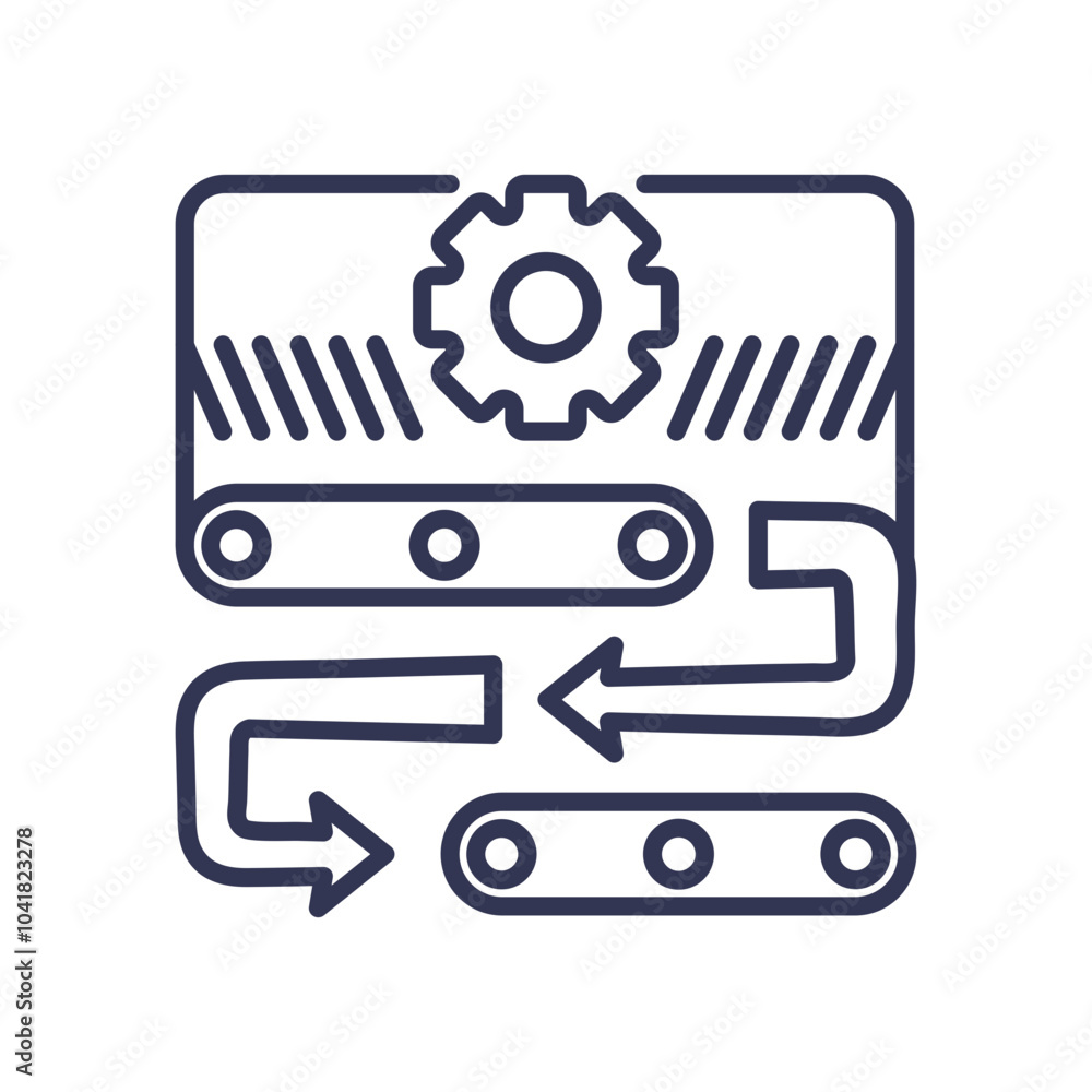Poster illustration of gears and arrows symbolizing streamlined processes and efficiency.