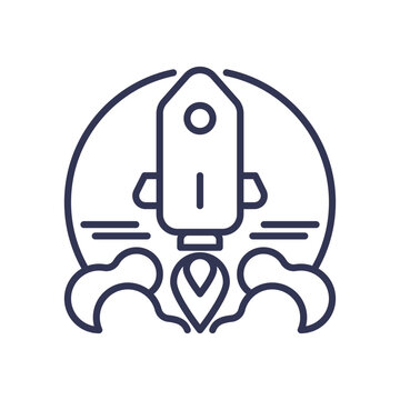 recommend clip art: A rocket launching symbolizes innovation and forward momentum.