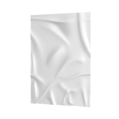 Wrinkled banner poster blank template mockup 3d render illustration.