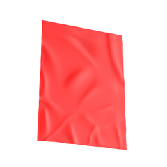 Wrinkled banner poster blank template mockup 3d render illustration.