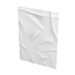Wrinkled banner poster blank template mockup 3d render illustration.