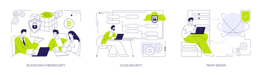 Data safety abstract concept vector illustrations.