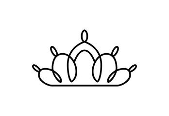 Crown icon vector aesthetics thin line sign. Outline Crown logo Isolated Contour Symbol Illustration for your web and mobile app design logo concept