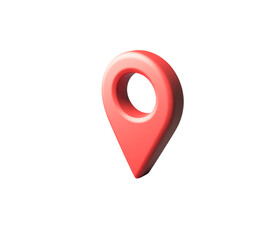 High-Quality Red Location Pin 3D Icon – Isolated PNG for Geolocation, Map Design, and Navigation Projects – Ideal for Travel and GPS-Related Designs – Transparent Background for Easy Use