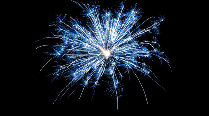Fototapeta premium Single Blue Firework Burst in the Night Sky