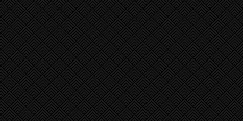 Vector abstract dark black paper rectangle silk ornament fabric pattern overlap backdrop design. minimal diamond creative triangle rough overlapping texture fabric canvas pattern background.