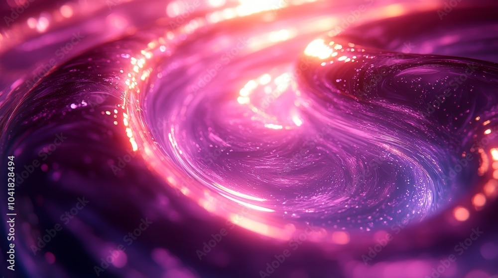 Aufkleber Colorful lights swirl in captivating patterns, creating a mesmerizing display of purple and pink hues reminiscent of a cosmic phenomenon. The vibrant colors flow gracefully, captivating the viewer.