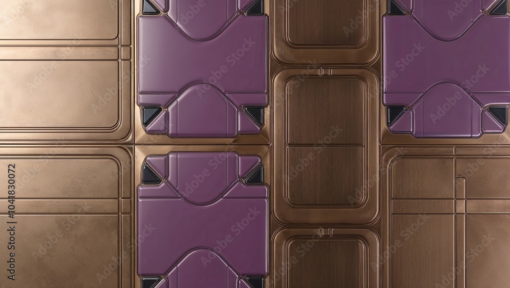 Sticker Purple and Gold Metal Paneling