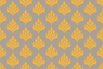 Seamless  brown decorative wallpaper pattern.Seamless floral ornament on background.