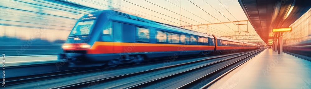 Aufkleber highspeed train powered by electrical systems, side view showcasing advancements in transportation t