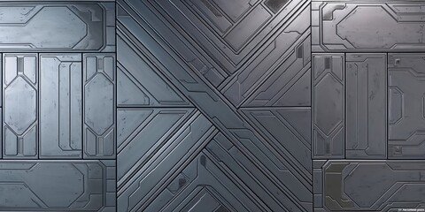 Grey Metal Panel with Diagonal Lines