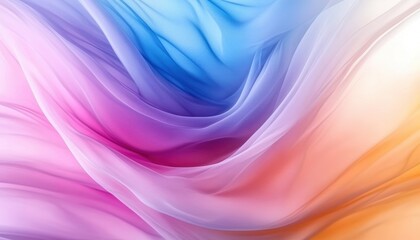 Obraz premium Colorful abstract fabric swirls in a gradient of soft pastels at dawn