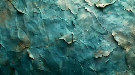Naklejka premium Teal Cracked Abstract Background