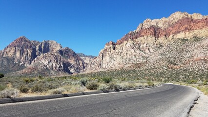 Driving Past Geologic Layers, Red Rock Canyon Conservation Area, Las Vegas