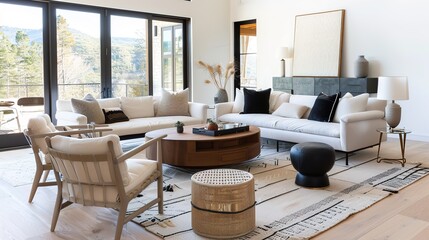 Simple interior design images for modern living rooms - an elegant and minimalist vision. These images showcase simple yet stylish interior designs for modern living rooms, creating a sense of tranqui