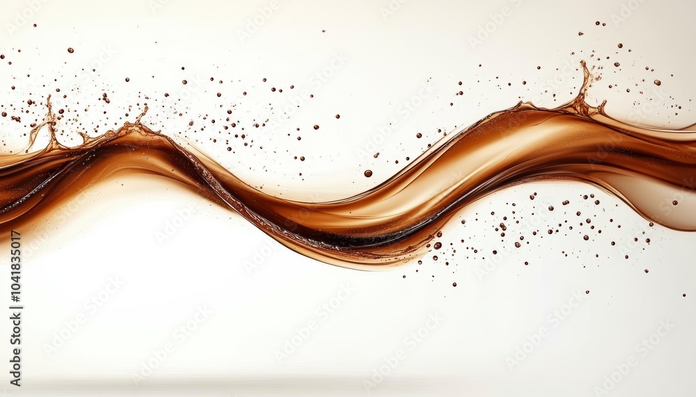 Aufkleber flowing liquid swirl with droplets creating an artistic design on a white background