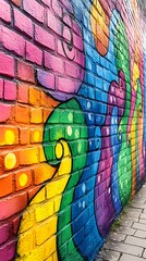 Colorful Mural with Vivid Splashes of Color