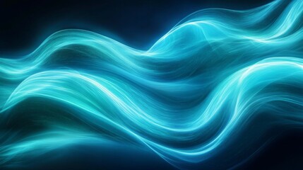 Fototapeta premium Abstract Blue Swirling Light Waves Background