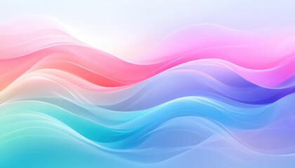 Obraz premium Soft pastel waves flowing gracefully across a light background in a serene setting