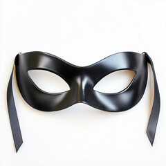 Sleek Black Zorro Mask with Sharp Edges and Ribbon Ties