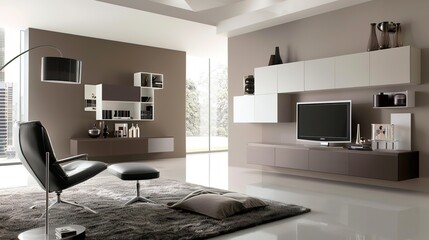 Simple interior design images for modern living rooms - an elegant and minimalist vision. These images showcase simple yet stylish interior designs for modern living rooms, creating a sense of tranqui