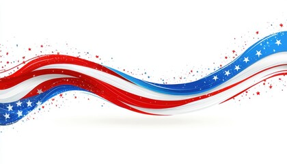 Wavy design featuring red, white, and blue elements reminiscent of patriotic themes