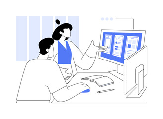 UI UX design software isolated cartoon vector illustrations.