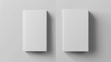 Fototapeta premium Minimalist white book on a clean marble surface in a simple elegant setting