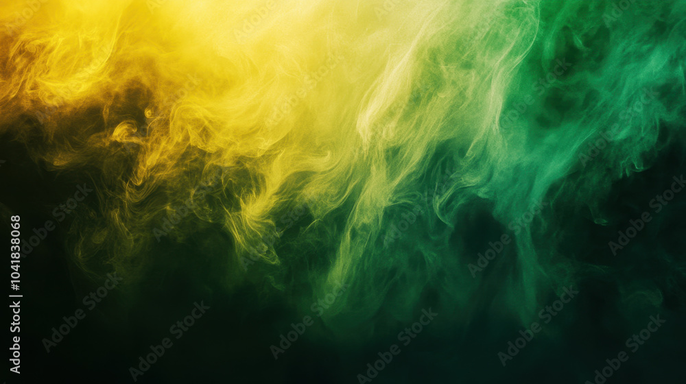 Poster vibrant digital color gradient featuring swirling shades of green and yellow, creating dynamic and e