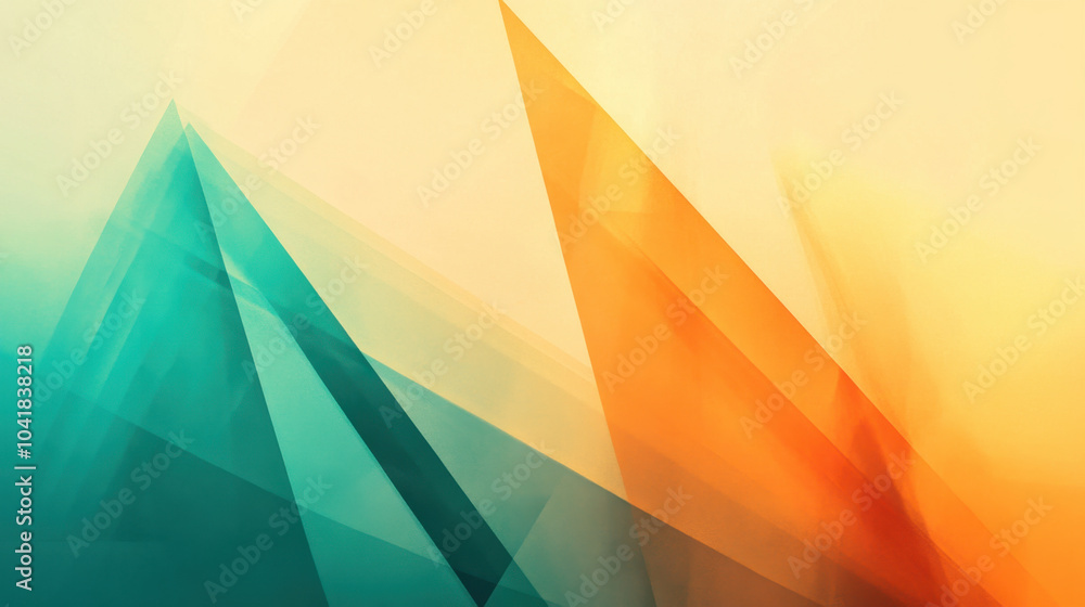 Poster vibrant digital gradient featuring teal and orange hues with sharp geometric shapes creates dynamic 