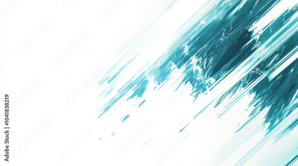 Aufkleber futuristic abstract background with sharp glowing lines in teal and white, creating dynamic and ener