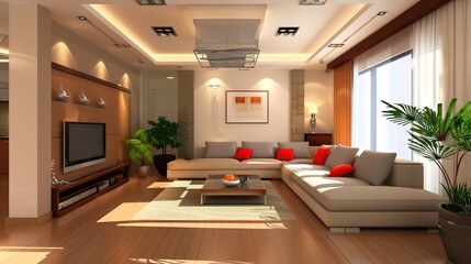 Simple interior design images for modern living rooms - an elegant and minimalist vision. These images showcase simple yet stylish interior designs for modern living rooms, creating a sense of tranqui