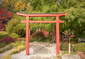 Japanese gate or Torii gate, in , iconic architecture of Japan