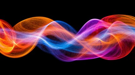 Abstract Colorful Light Waves  Flowing Energy  Digital Art  Technology Background