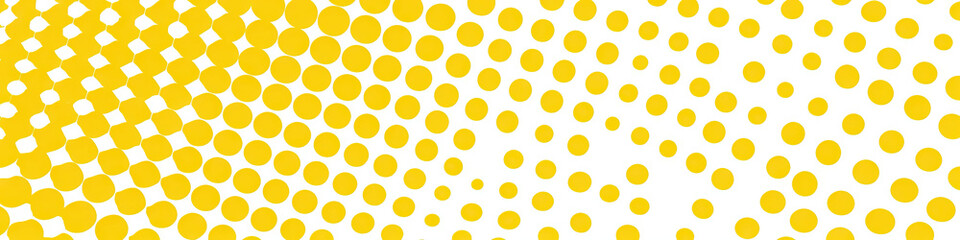 Yellow Dots and Squares - A lively yellow dots and squares pattern on a crisp, white background.