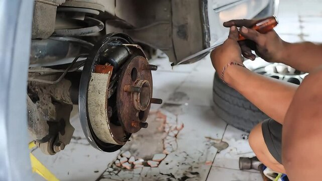 The process of changing new tires