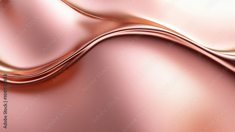 Poster high end rose gold metallic texture with smooth, flowing curves creates elegant and luxurious appear