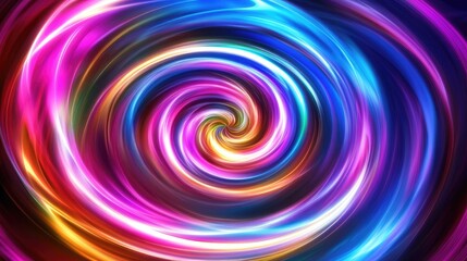 Obraz premium Abstract swirl patterns in neon colors with glowing light effects