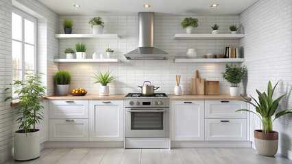 Fototapeta premium modern kitchen interior with kitchen